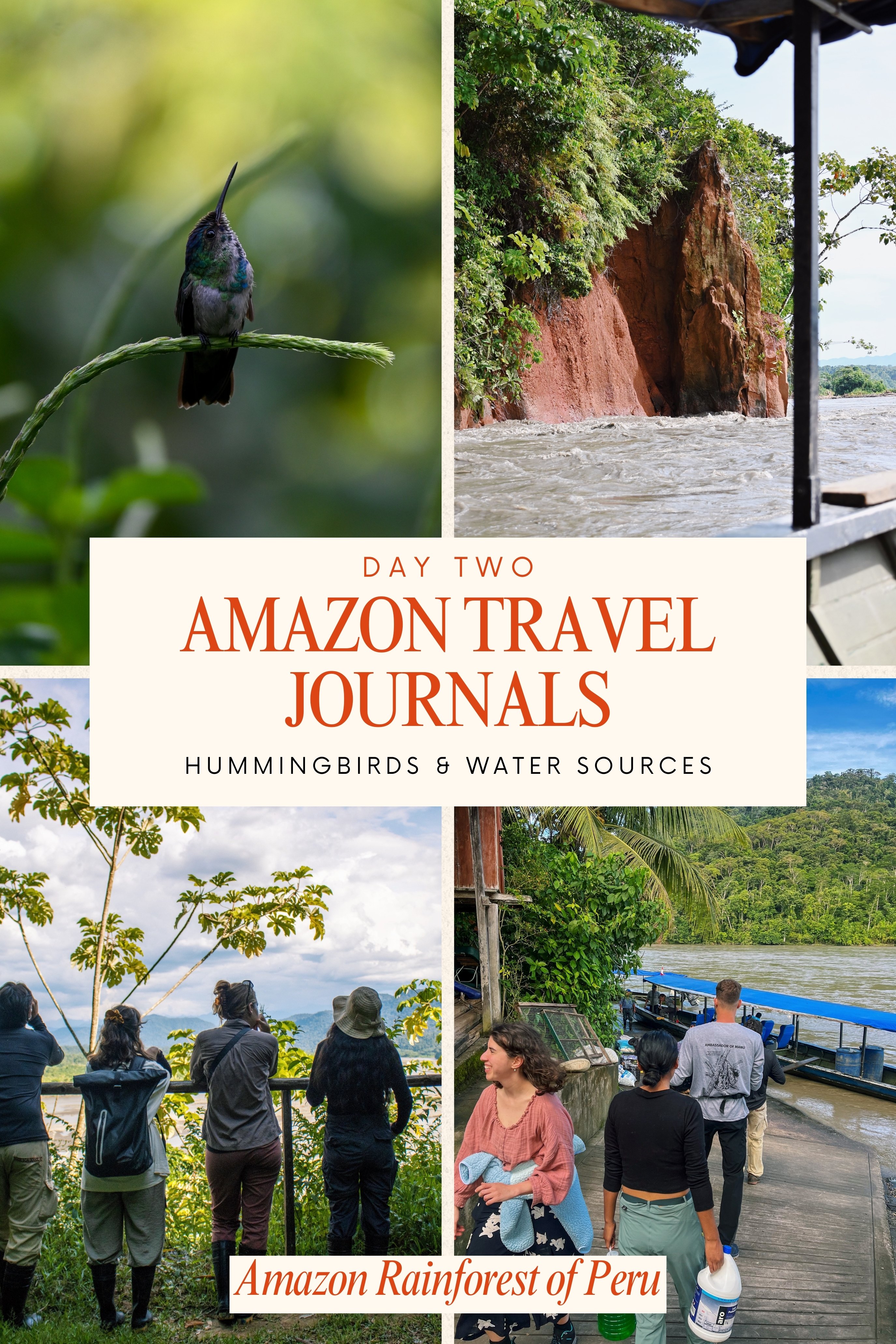 Amazon Travel Journals: Day Two, Hummingbirds & Water Sources